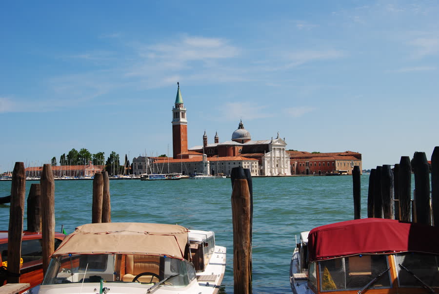Vista sulla laguna verso San Giorgio Maggiore a Venezia